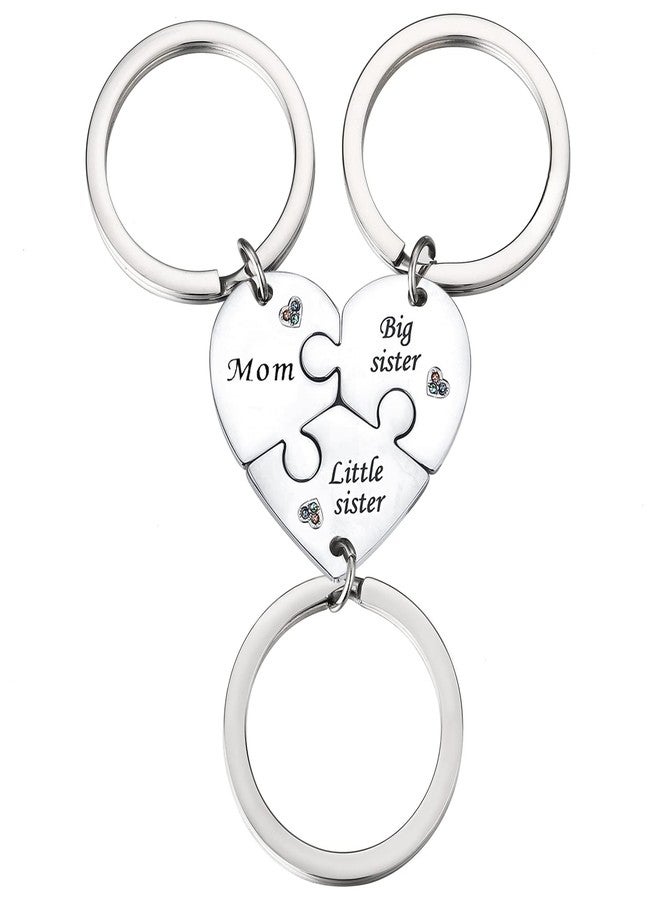Yonhon Mom Mother Big Sister Little Sister keychains for 3,Mon Mother Daughter keychains for 3 - Image 1